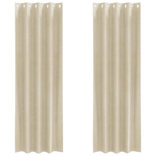 Cortinas opacas 2 pcs Creme 140 x 245 cm Veludo
