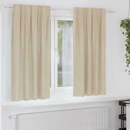 Cortinas com cortinas 2 pcs Creme 140 x 175 cm Veludo