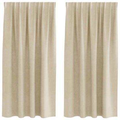Cortinas com cortinas 2 pcs Creme 140 x 175 cm Veludo