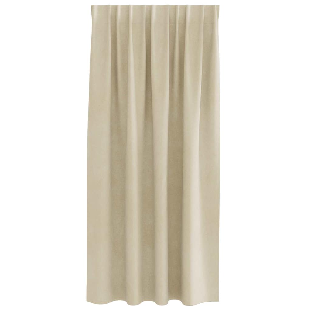 Cortinas com cortinas 2 pcs Creme 140 x 175 cm Veludo