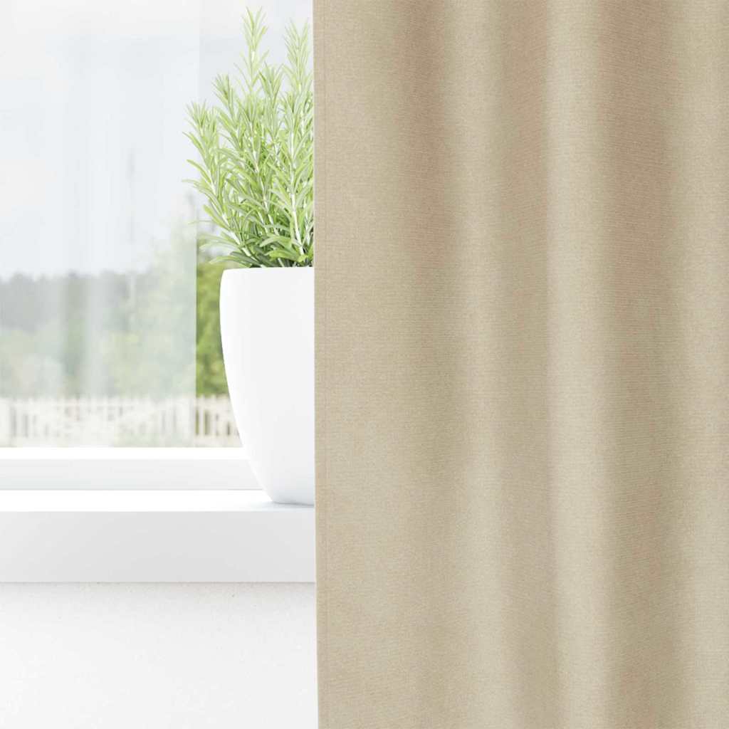 Cortinas com cortinas 2 pcs Creme 140 x 245 cm Veludo