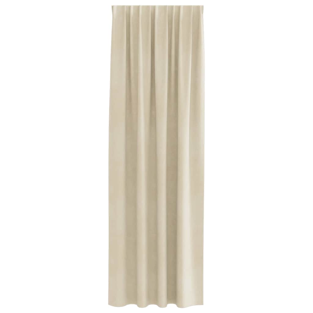 Cortinas com cortinas 2 pcs Creme 140 x 245 cm Veludo