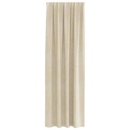 Cortinas com cortinas 2 pcs Creme 140 x 245 cm Veludo