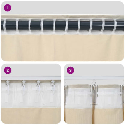 Cortinas com cortinas 2 pcs Creme 140 x 260 cm Veludo