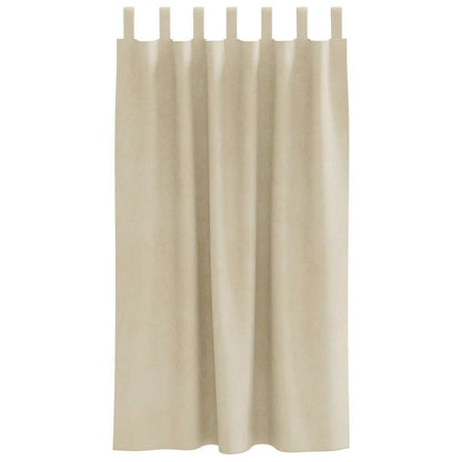 Cortinas com cortinas 2 pcs Creme 140 x 175 cm Veludo