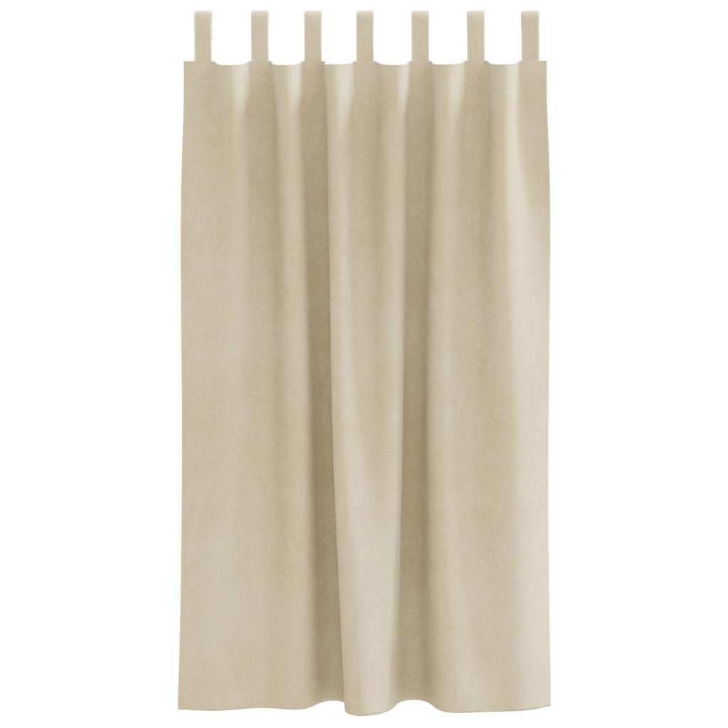 Cortinas com cortinas 2 pcs Creme 140 x 175 cm Veludo