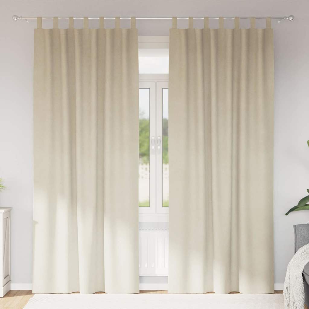 Cortinas com cortinas 2 pcs Creme 140 x 245 cm Veludo