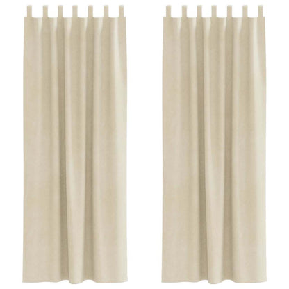 Cortinas com cortinas 2 pcs Creme 140 x 245 cm Veludo