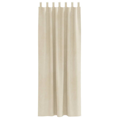 Cortinas com cortinas 2 pcs Creme 140 x 245 cm Veludo