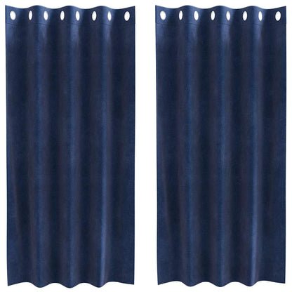 Cortinas com cortinas 2 pcs Azul escuro 140 x 175 cm Veludo