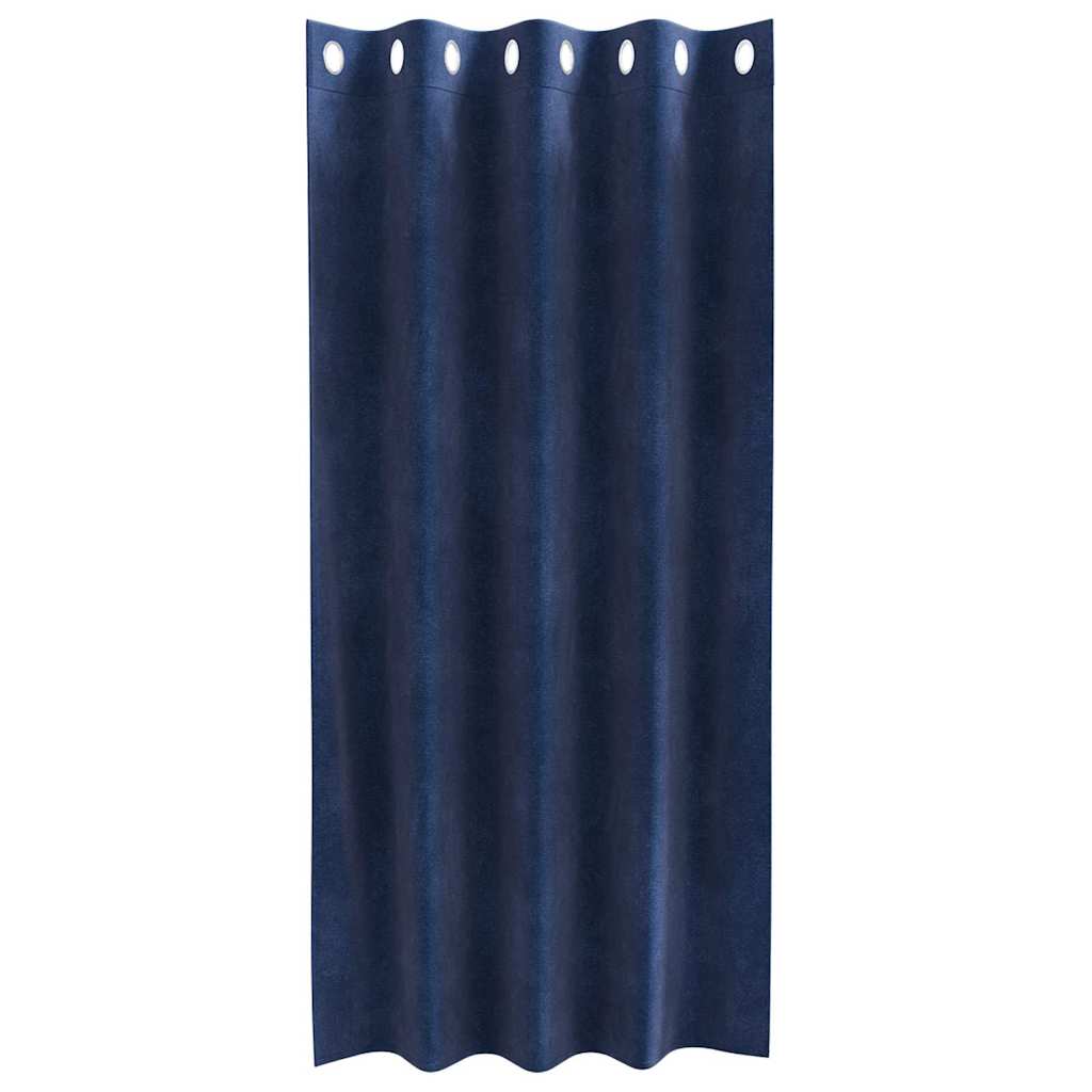 Cortinas com cortinas 2 pcs Azul escuro 140 x 175 cm Veludo