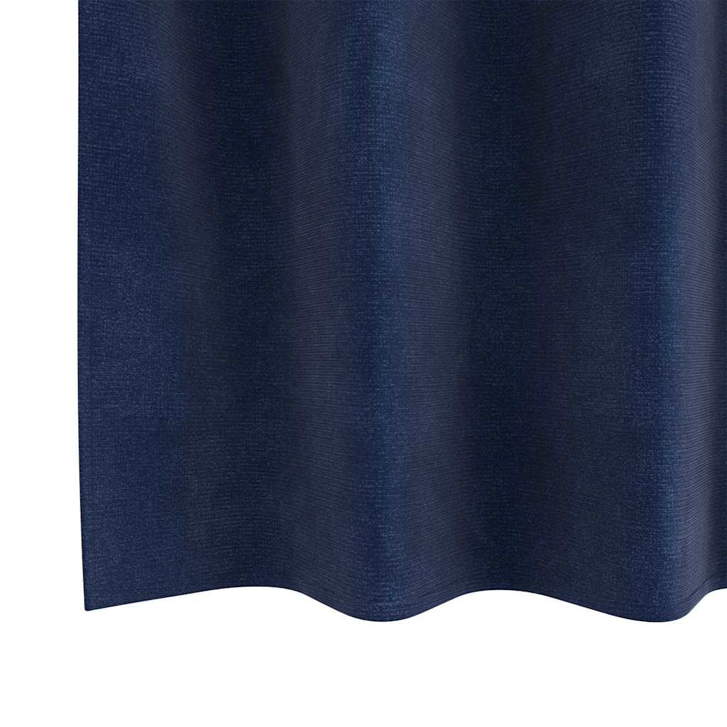 Cortinas com cortinas 2 pcs Azul escuro 140 x 225 cm Veludo