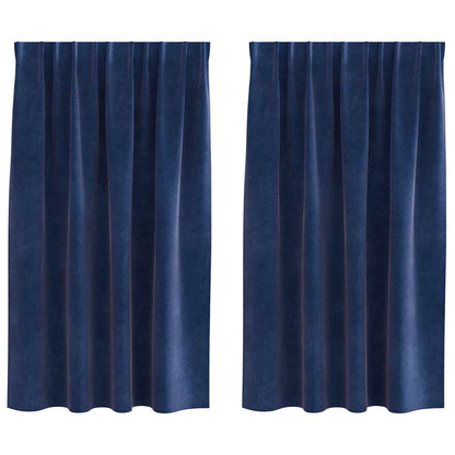 Cortinas com cortinas 2 pcs Azul Escuro 140 x 175 cm Veludo