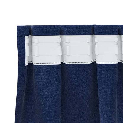 Cortinas com cortinas 2 pcs Azul escuro 140 x 245 cm Veludo