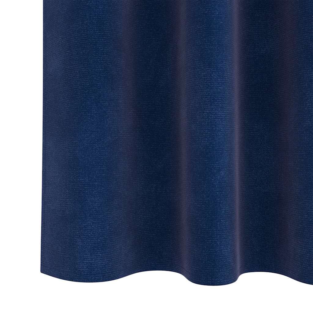 Cortinas com cortinas 2 pcs Azul escuro 140 x 245 cm Veludo