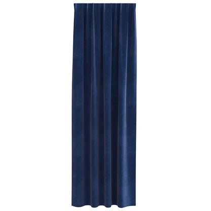 Cortinas com cortinas 2 pcs Azul escuro 140 x 260 cm Veludo