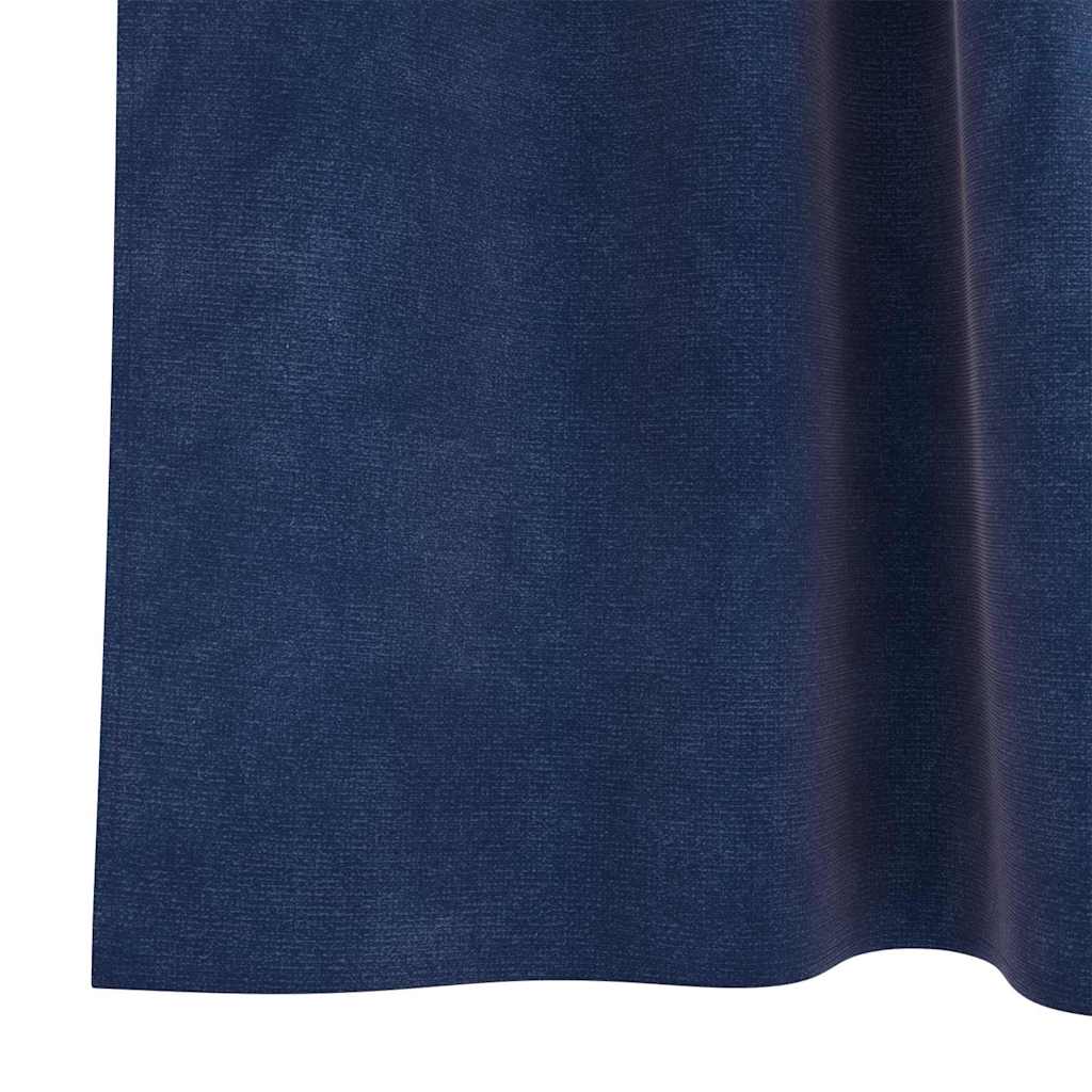 Cortinas com cortinas 2 pcs Azul escuro 140 x 245 cm Veludo
