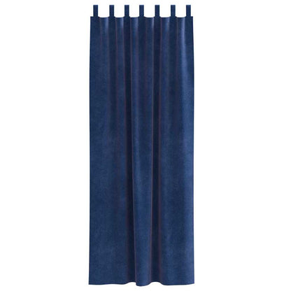 Cortinas com cortinas 2 pcs Azul escuro 140 x 245 cm Veludo