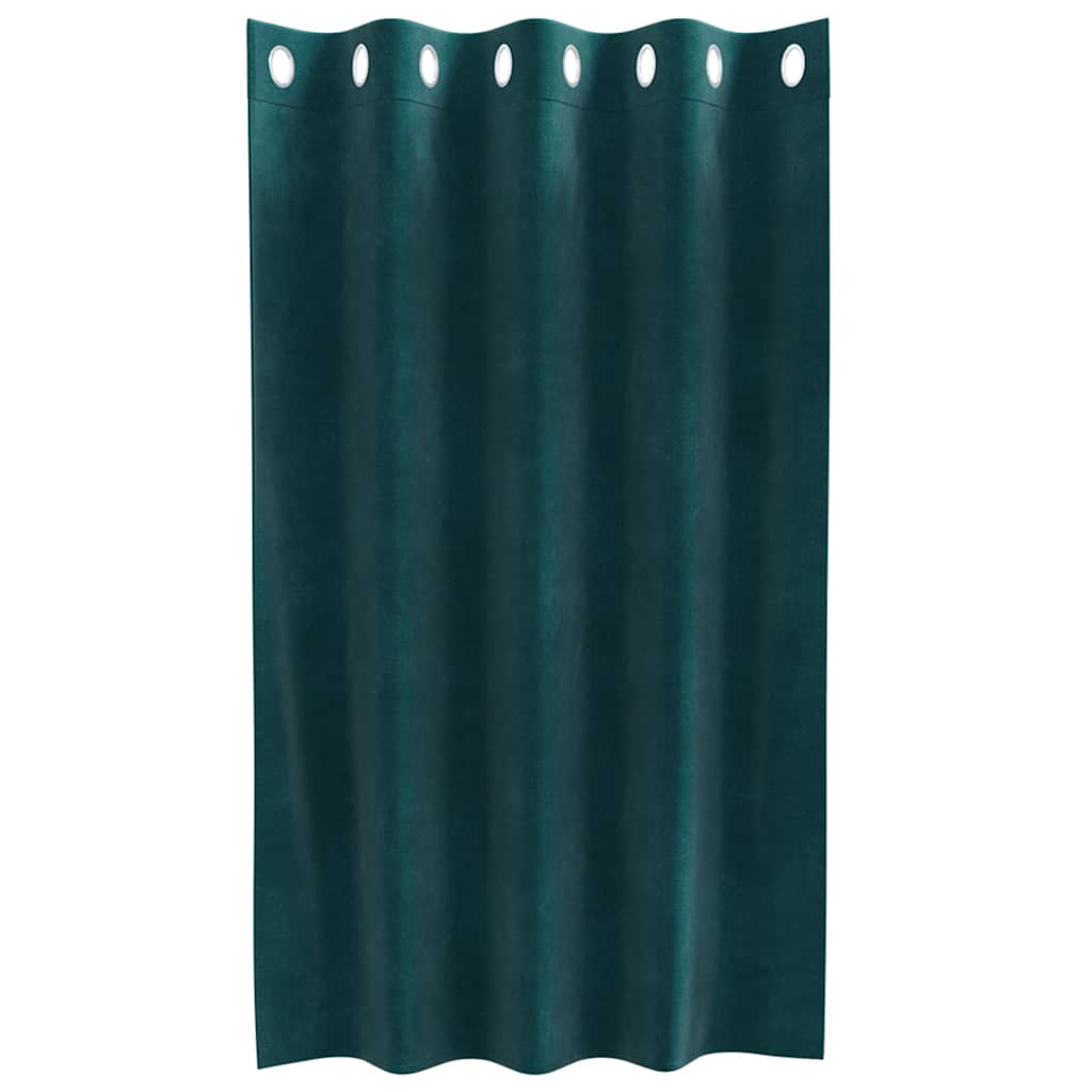 Cortinas com cortinas 2 pcs Verde-escuro 140 x 140 cm Veludo