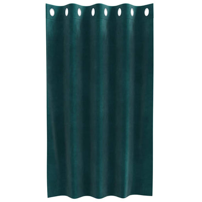 Cortinas com cortinas 2 pcs Verde-escuro 140 x 140 cm Veludo