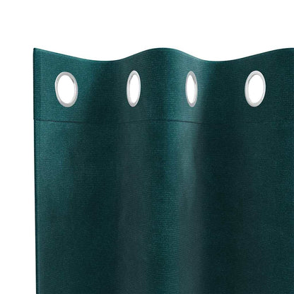 Cortinas opacas 2 pcs Verde Escuro 140 x 225 cm Veludo