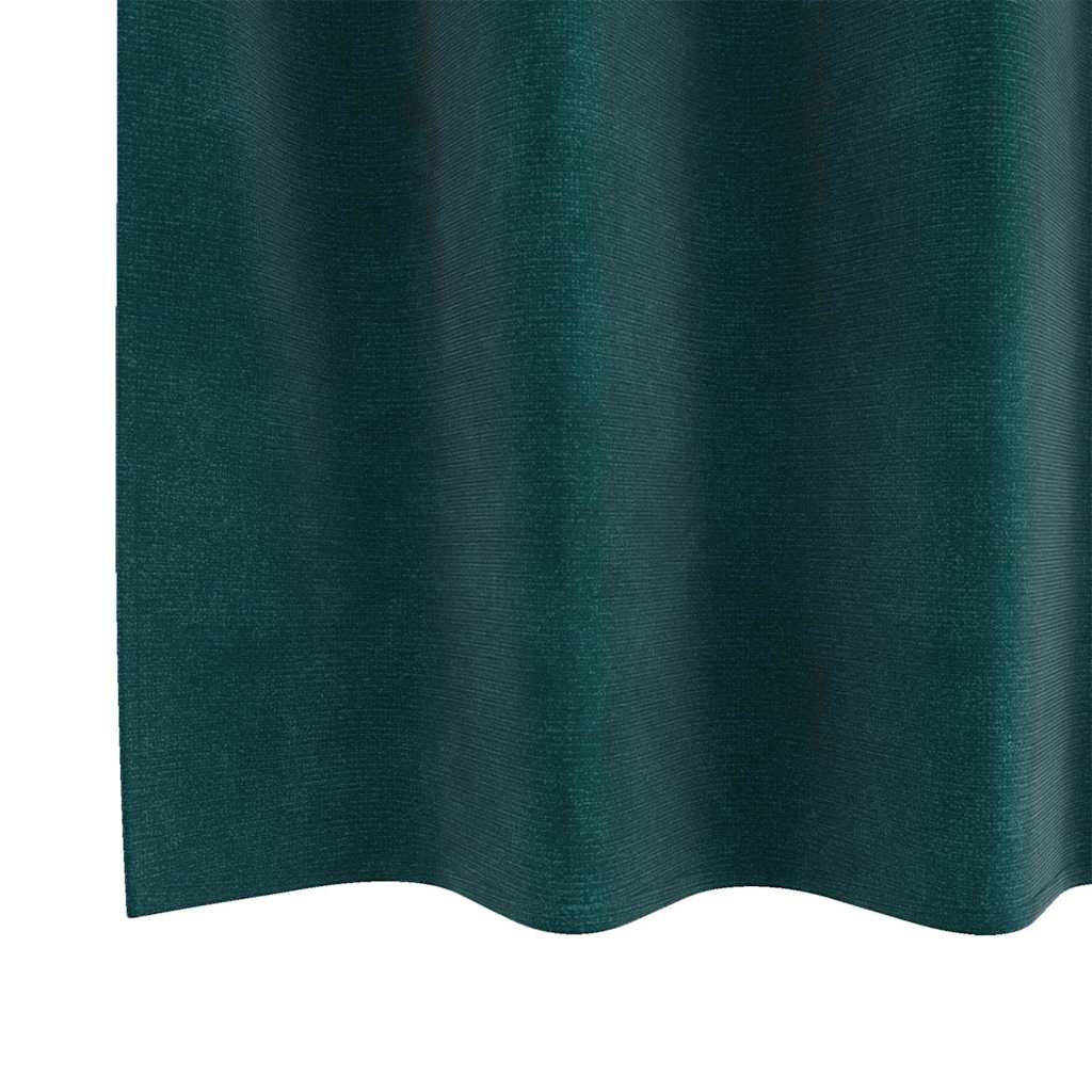 Cortinas opacas 2 pcs Verde Escuro 140 x 225 cm Veludo