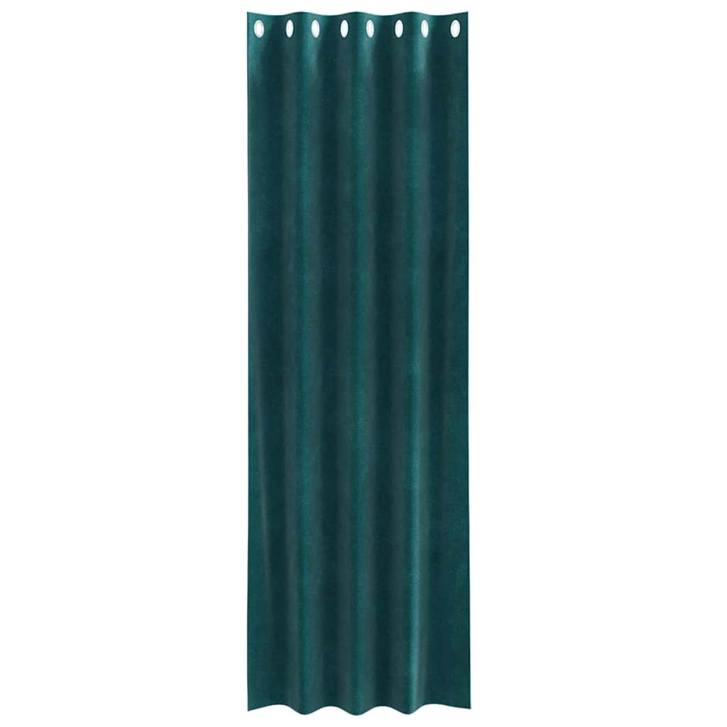 Cortinas opacas 2 pcs Verde Escuro 140 x 225 cm Veludo
