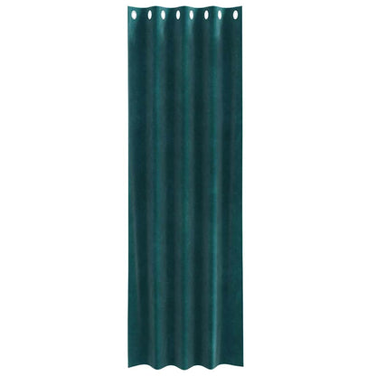 Cortinas opacas 2 pcs Verde Escuro 140 x 225 cm Veludo