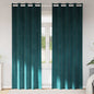 Cortinas opacas 2 pcs Verde Escuro 140 x 245 cm Veludo
