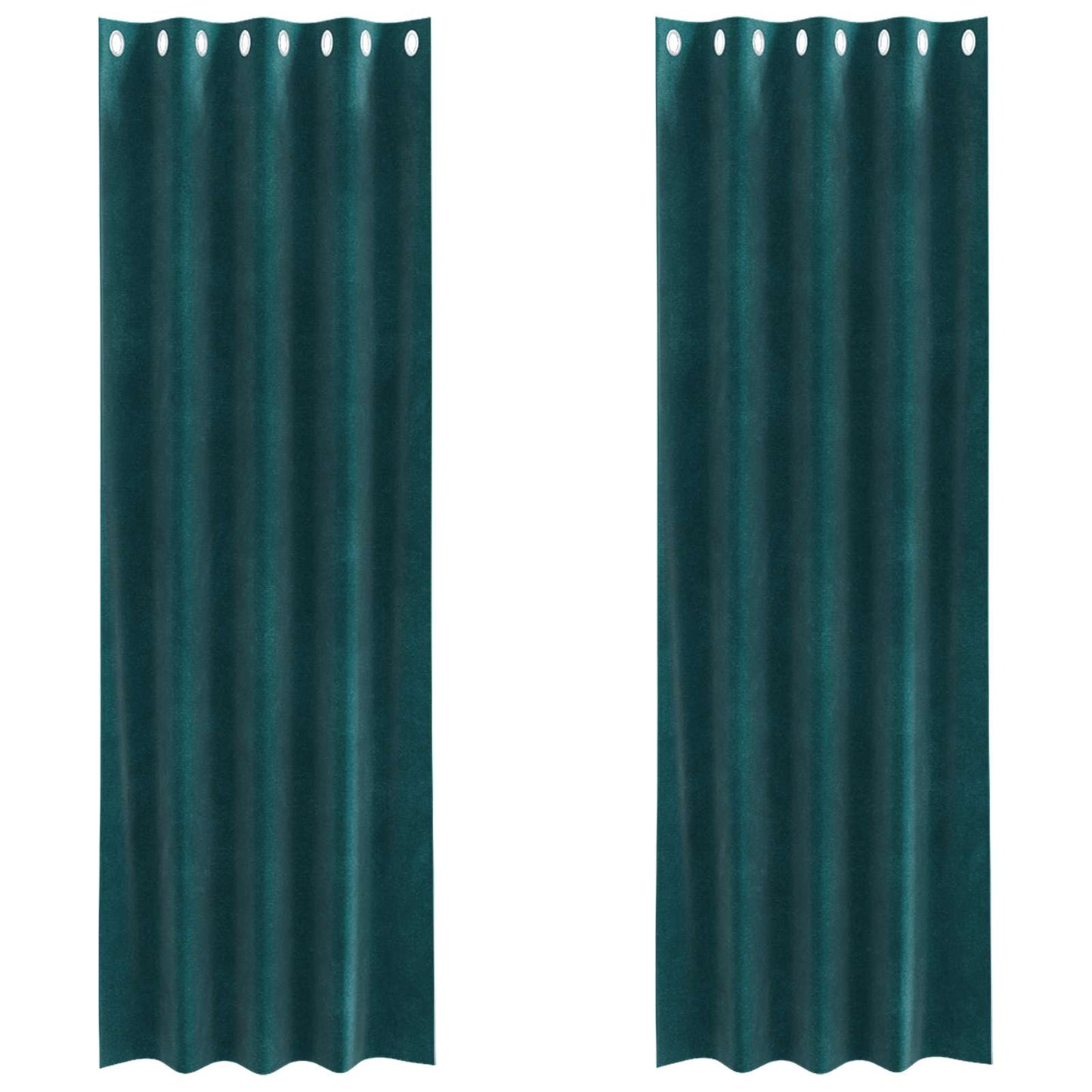 Cortinas opacas 2 pcs Verde Escuro 140 x 245 cm Veludo