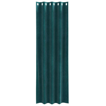 Cortinas opacas 2 pcs Verde Escuro 140 x 245 cm Veludo