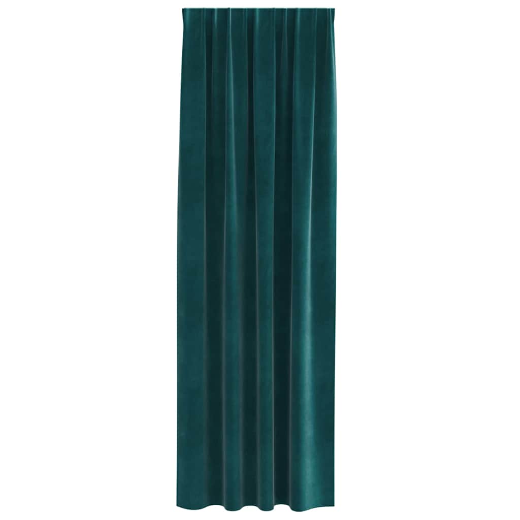Cortinas opacas 2 pcs Verde Escuro 140 x 245 cm Veludo