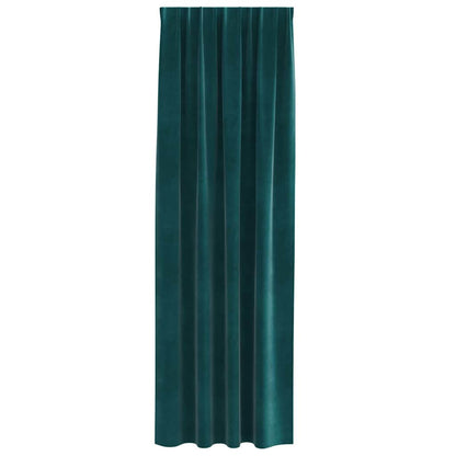 Cortinas opacas 2 pcs Verde Escuro 140 x 245 cm Veludo