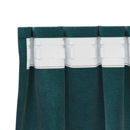 Cortinas com cortinas 2 pcs Verde-escuro 140 x 260 cm Veludo