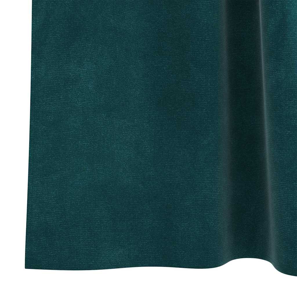 Cortinas com cortinas 2 pcs Verde Escuro 140 x 140 cm Veludo