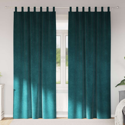 Cortinas opacas 2 pcs Verde Escuro 140 x 245 cm Veludo