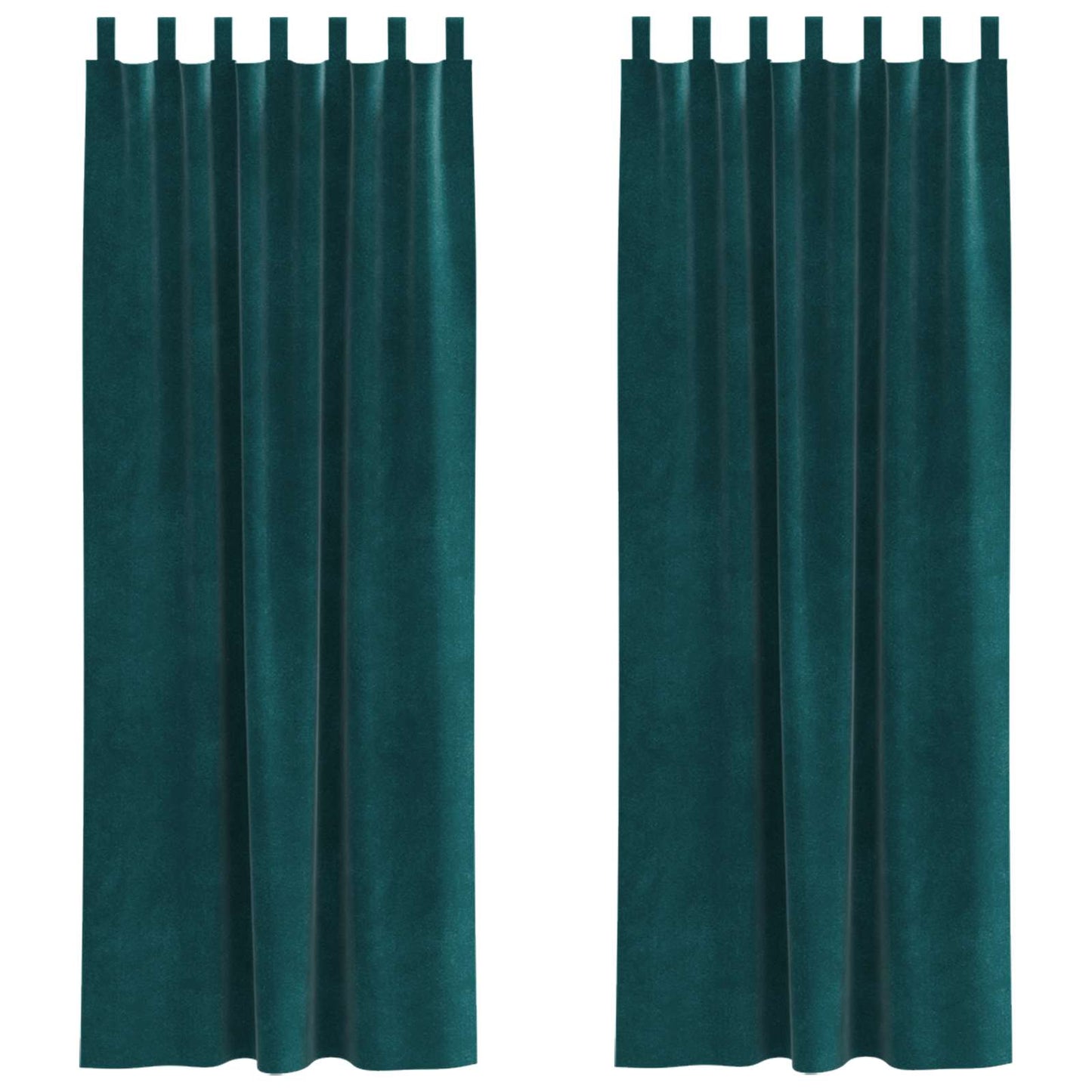 Cortinas opacas 2 pcs Verde Escuro 140 x 245 cm Veludo