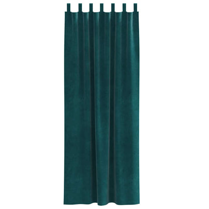 Cortinas com cortinas 2 pcs Verde-escuro 140 x 260 cm Veludo