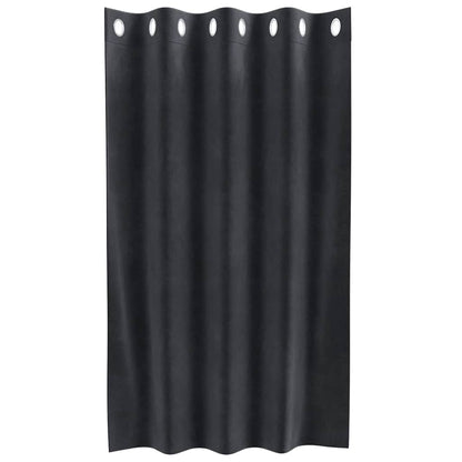 Cortinas com cortinas 2 pcs Cinzento escuro 140 x 140 cm Veludo