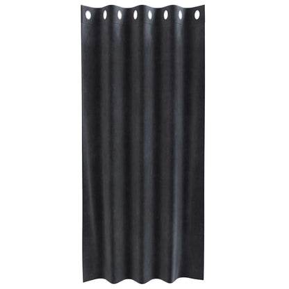 Cortinas com cortinas 2 pcs Cinzento escuro 140 x 175 cm Veludo