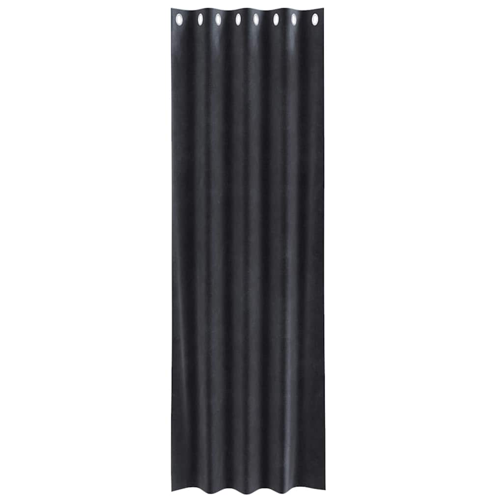 Cortinas com cortinas 2 pcs Cinzento escuro 140 x 225 cm Veludo