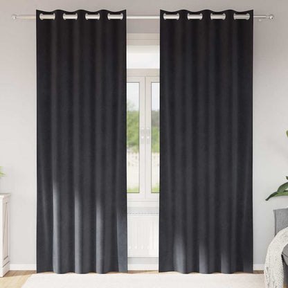 Cortinas opacas 2 pcs Cinza Escuro 140 x 245 cm Veludo