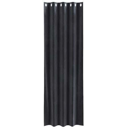 Cortinas com cortinas 2 pcs Cinzento escuro 140 x 260 cm Veludo