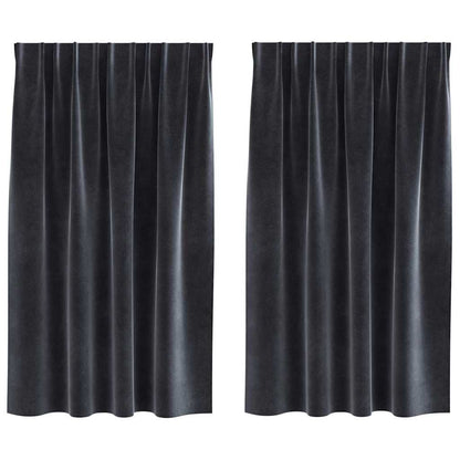 Cortinas com cortinas 2 pcs Cinzento escuro 140 x 140 cm Veludo