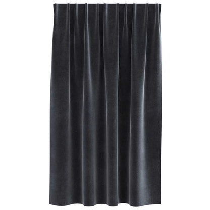 Cortinas com cortinas 2 pcs Cinzento escuro 140 x 140 cm Veludo