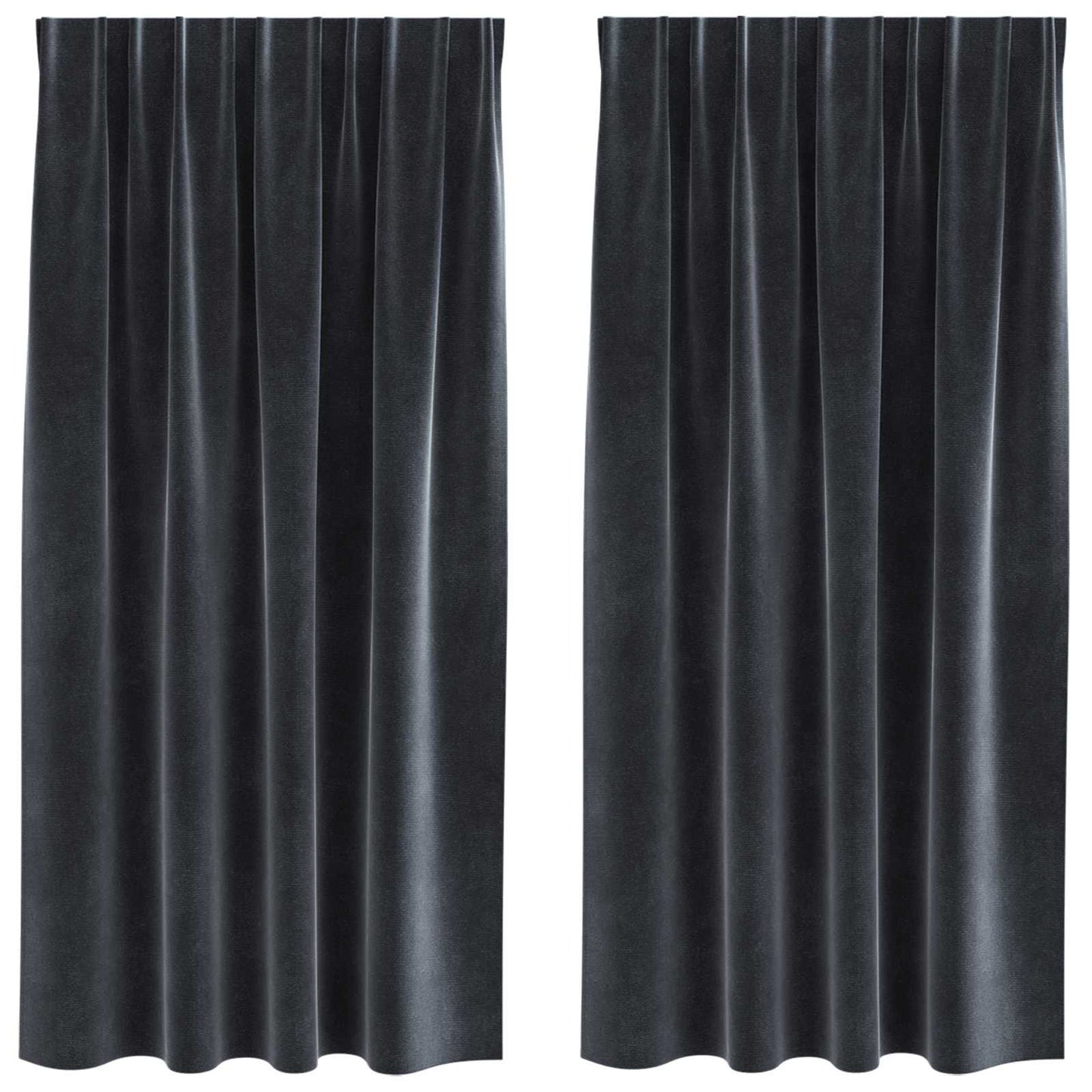 Cortinas opacas 2 pcs Cinza Escuro 140 x 175 cm Veludo