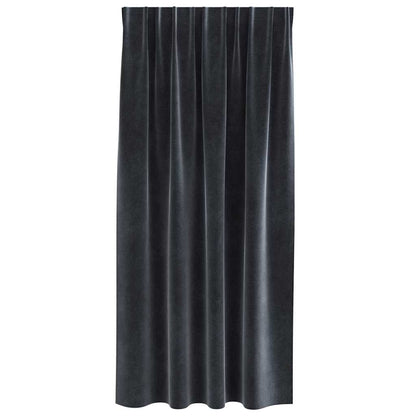 Cortinas com cortinas 2 pcs Cinzento escuro 140 x 175 cm Veludo