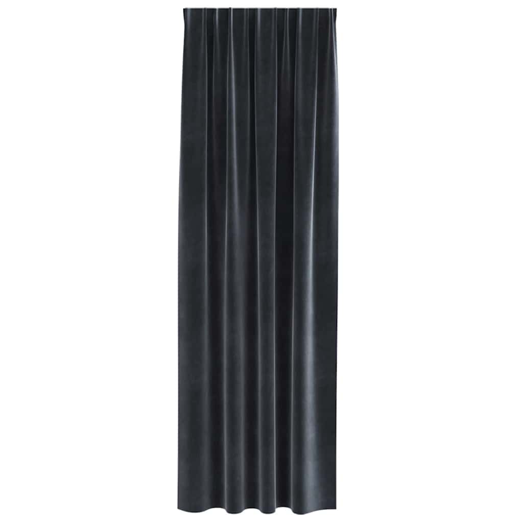 Cortinas opacas 2 pcs Cinza Escuro 140 x 245 cm Veludo