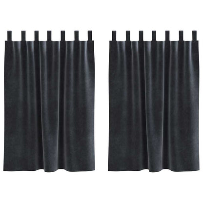 Cortinas com cortinas 2 pcs Cinza Escuro 140 x 140 cm Veludo