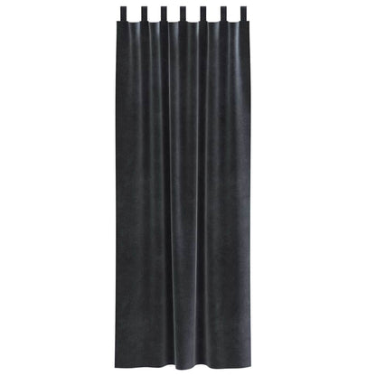 Cortinas com cortinas 2 pcs Cinzento escuro 140 x 225 cm Veludo